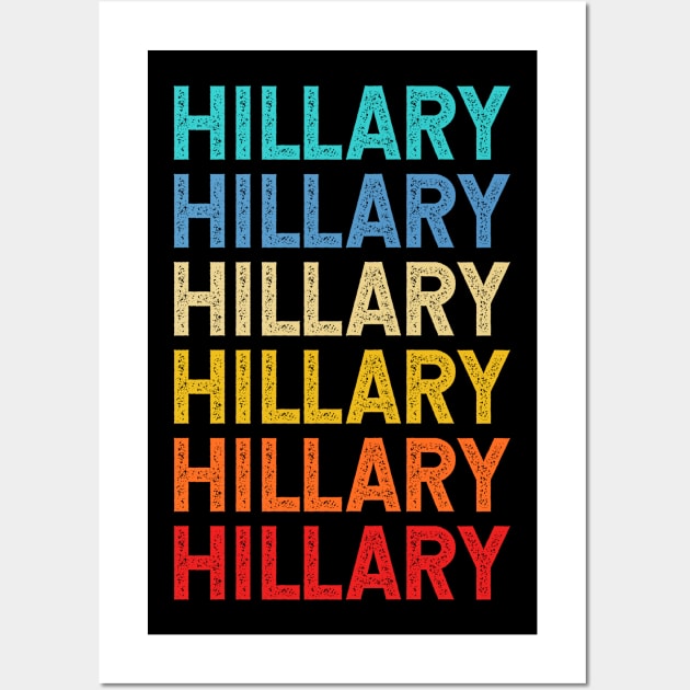 Hillary Name Vintage Retro Custom Gift Named Hillary Wall Art by CoolDesignsDz